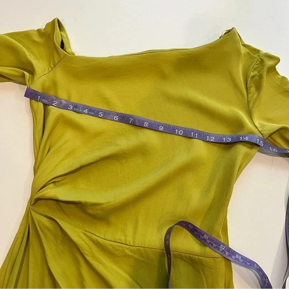 Reiss Nadia drape lime green midi dress size 0 - Picture 12 of 14